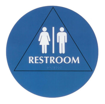  Restroom Braille Sign - Large ADA - Unisex (Posters)