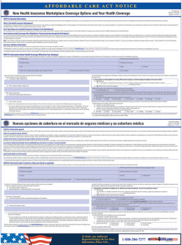 Bilingual Affordable Care Act Notice