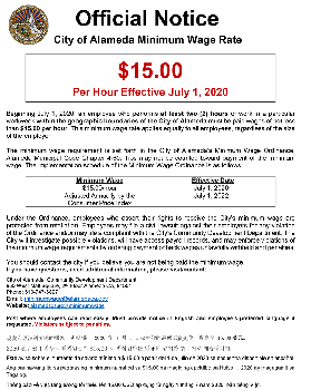 City of Alameda Minimum Wage