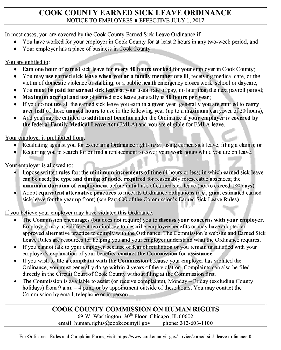 Cook County Earned Sick Leave Ordinance