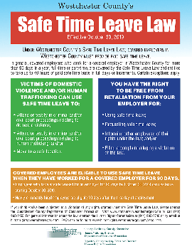 Westchester County safe Time Leave Poster