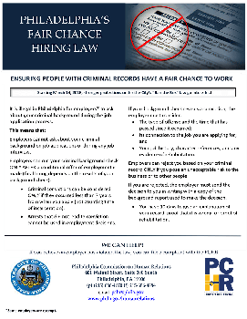 Philadelphia Fair Chance Hiring Law Poster