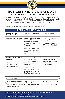 Pittsburgh Paid Sick Leave Poster