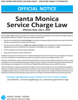 City of Santa Monica Service Charge Law