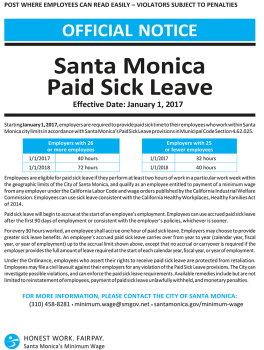 City of Santa Monica Paid Sick Leave