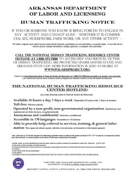 Arkansas Human Trafficking Poster